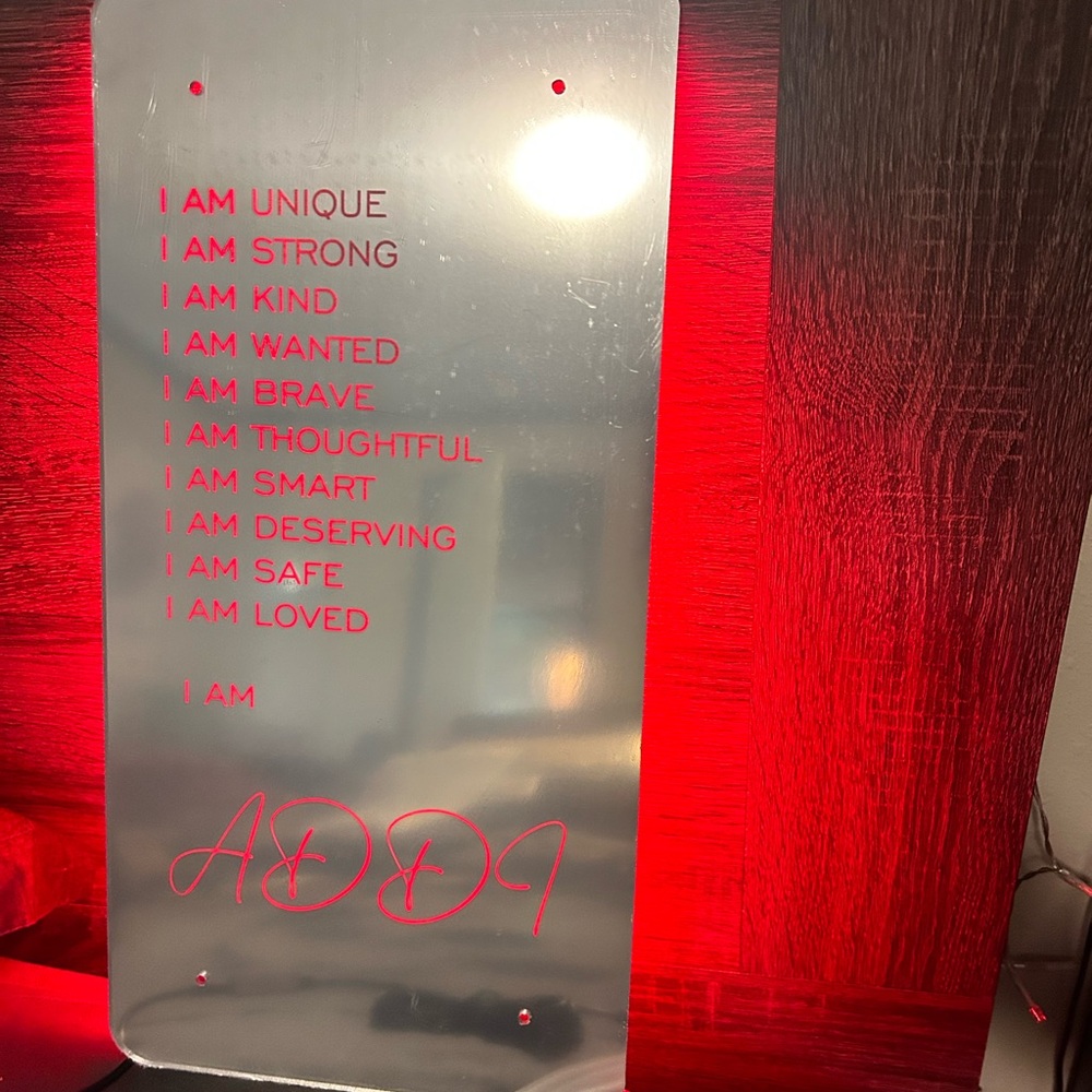 Personalized LED sign with inspirational words “Addi”